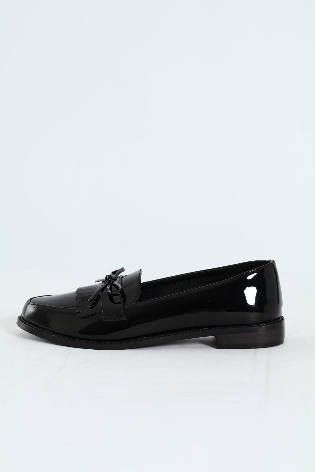 Apron Tassled Patent Loafer - Black