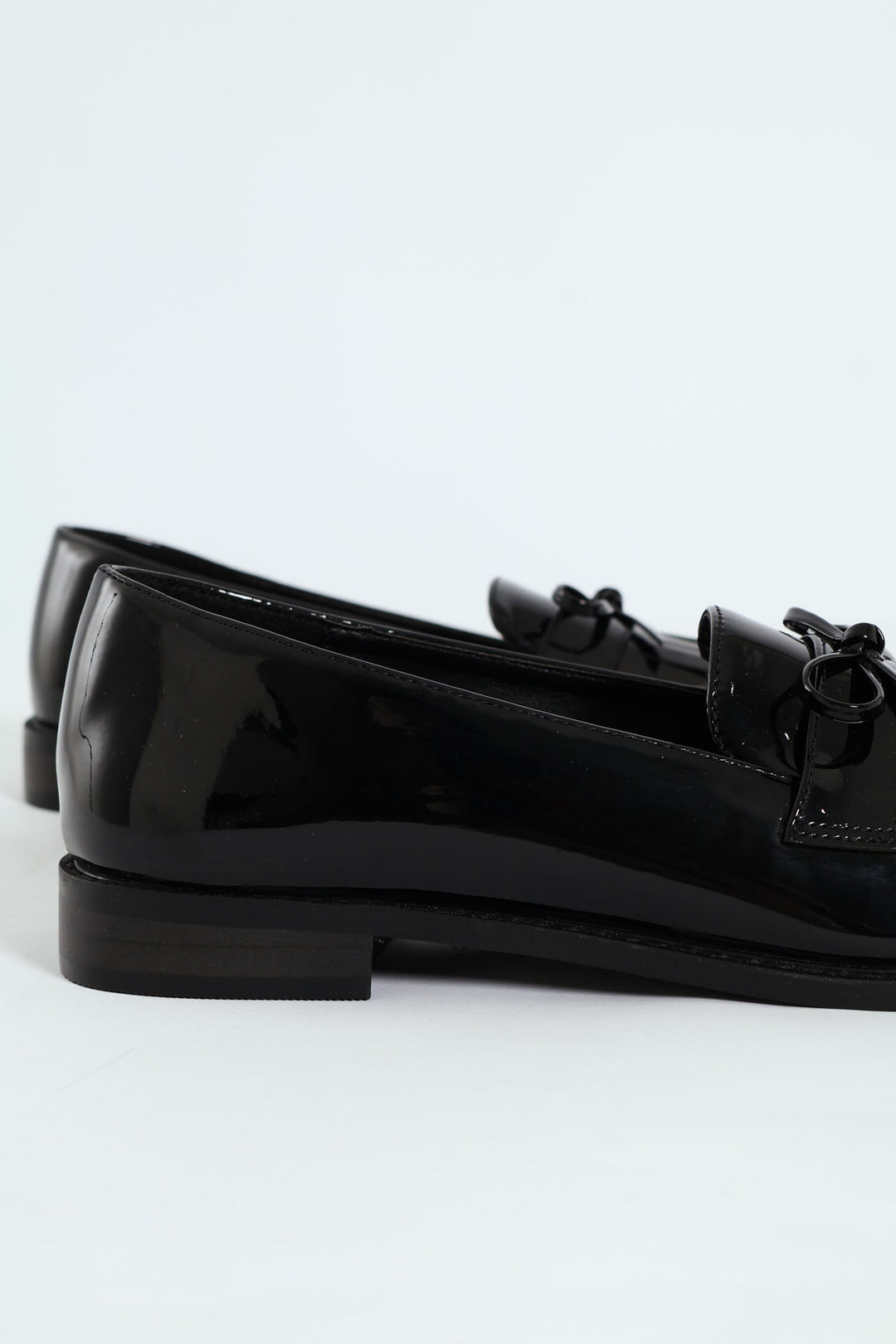 Apron Tassled Patent Loafer - Black