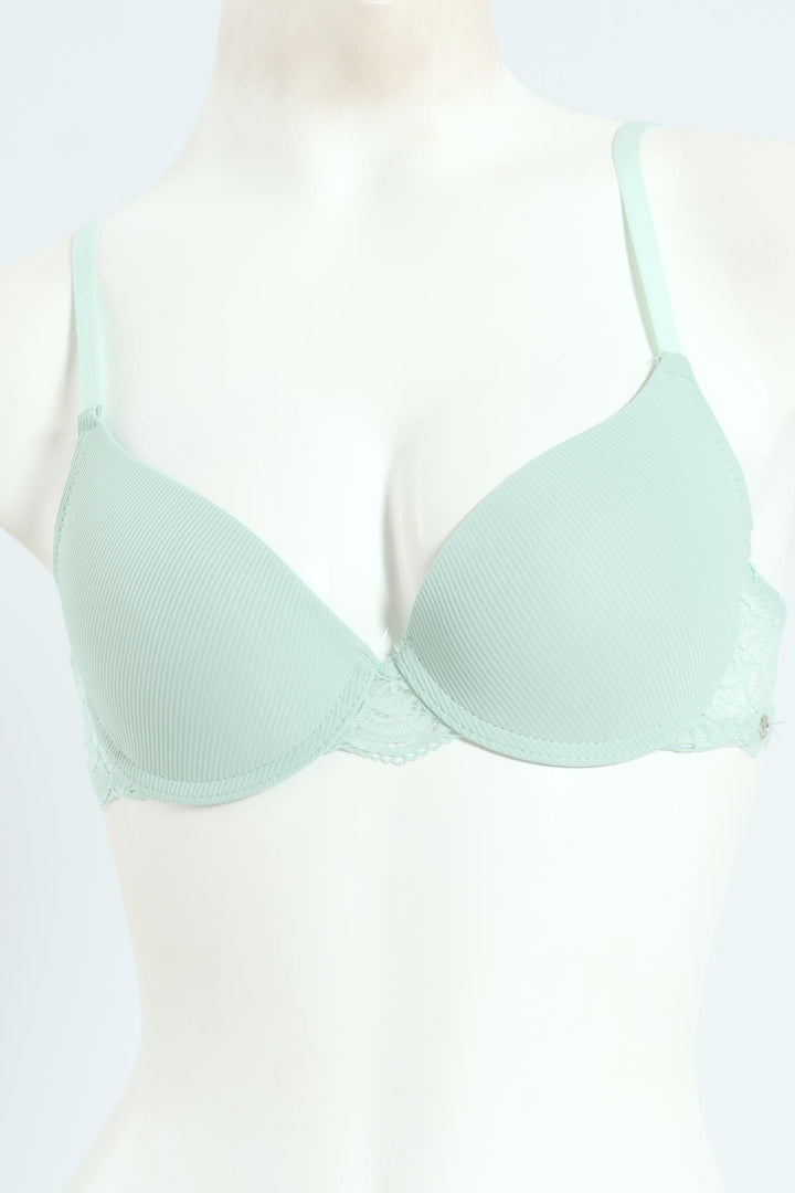 2 Pack Galloon Lace T-Shirt Bra - Harbour Green/Mocha Melange