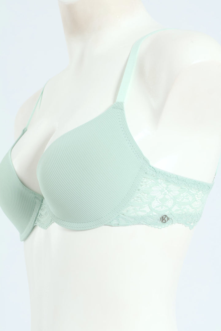 2 Pack Galloon Lace T-Shirt Bra - Harbour Green/Mocha Melange
