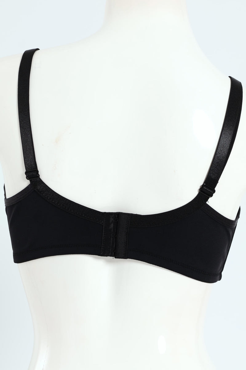Mesh Trim Minimiser Bra - Black