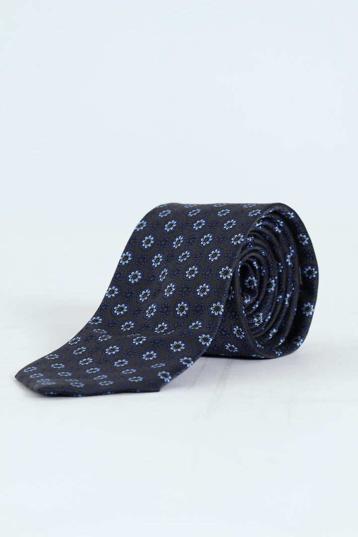 Circle Design Tie - Petrol