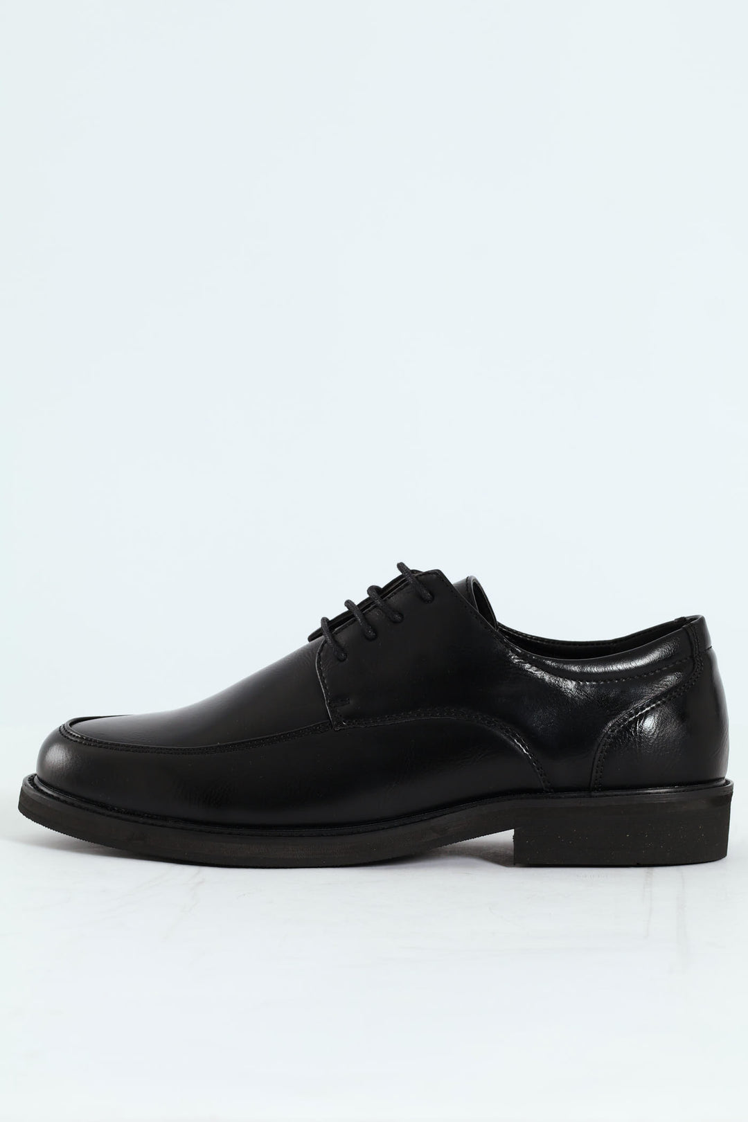 Plain Round Toe Formal Lace Up Shoe - Black