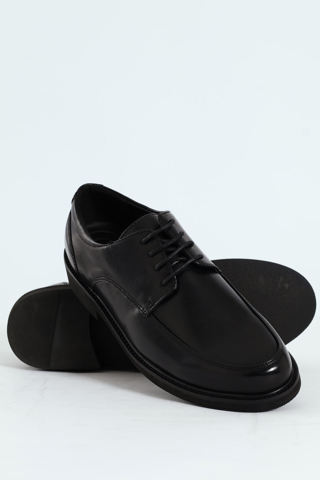 Plain Round Toe Formal Lace Up Shoe - Black