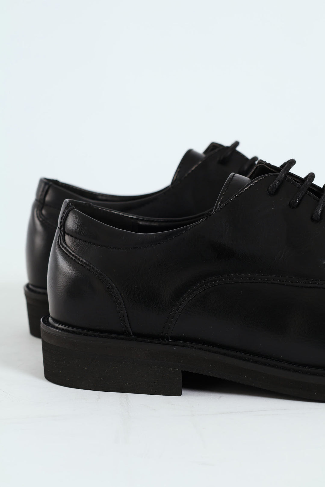 Plain Round Toe Formal Lace Up Shoe - Black