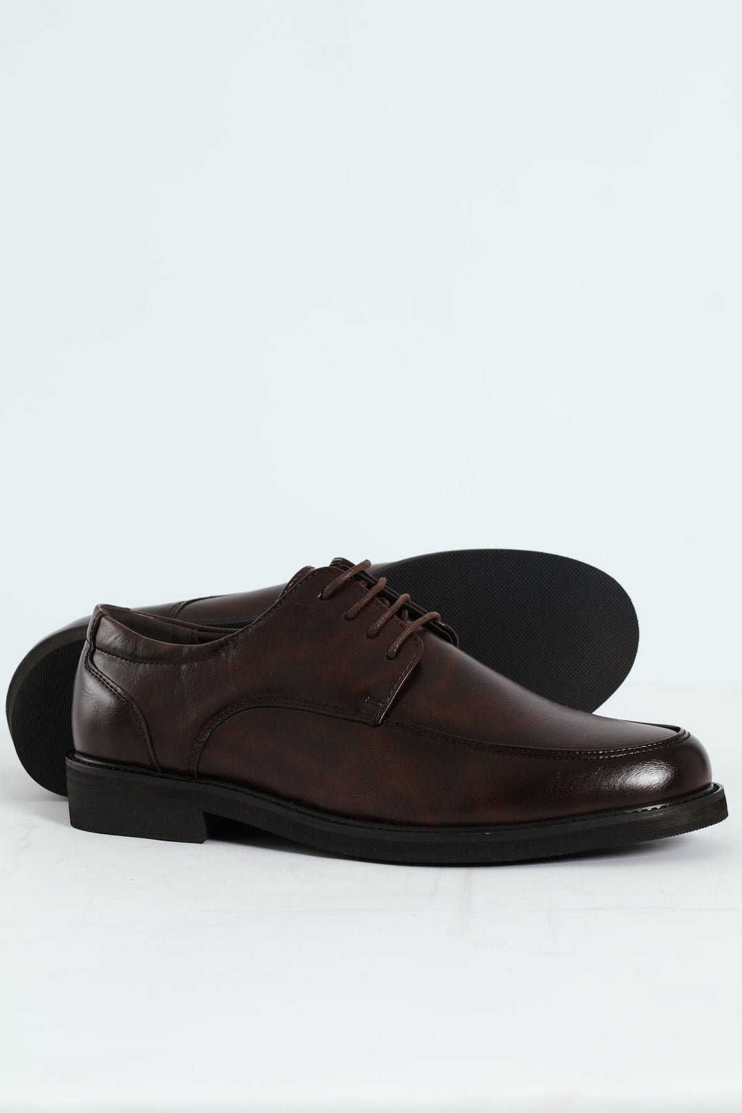 Plain Round Toe Formal Lace Up Shoe - Chocolate