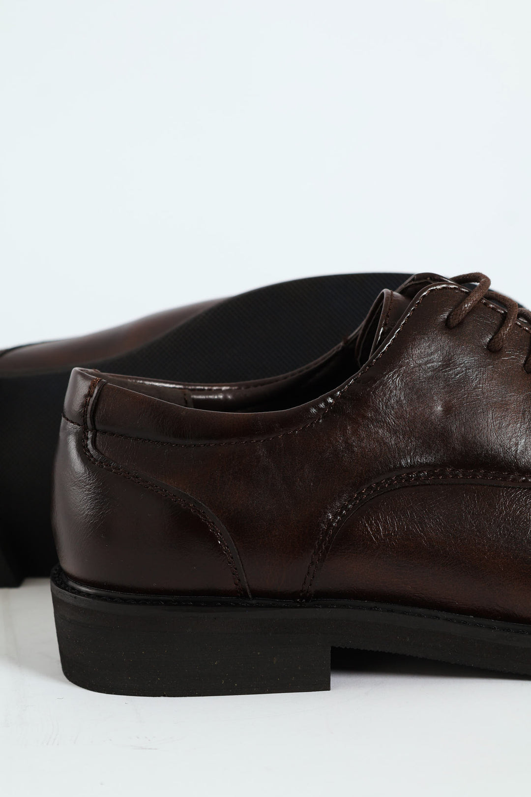 Plain Round Toe Formal Lace Up Shoe - Chocolate