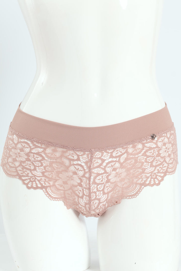 3 Pack Lace Midi Boyleg Panties - Harbour Green/Mocha Melange/Jade