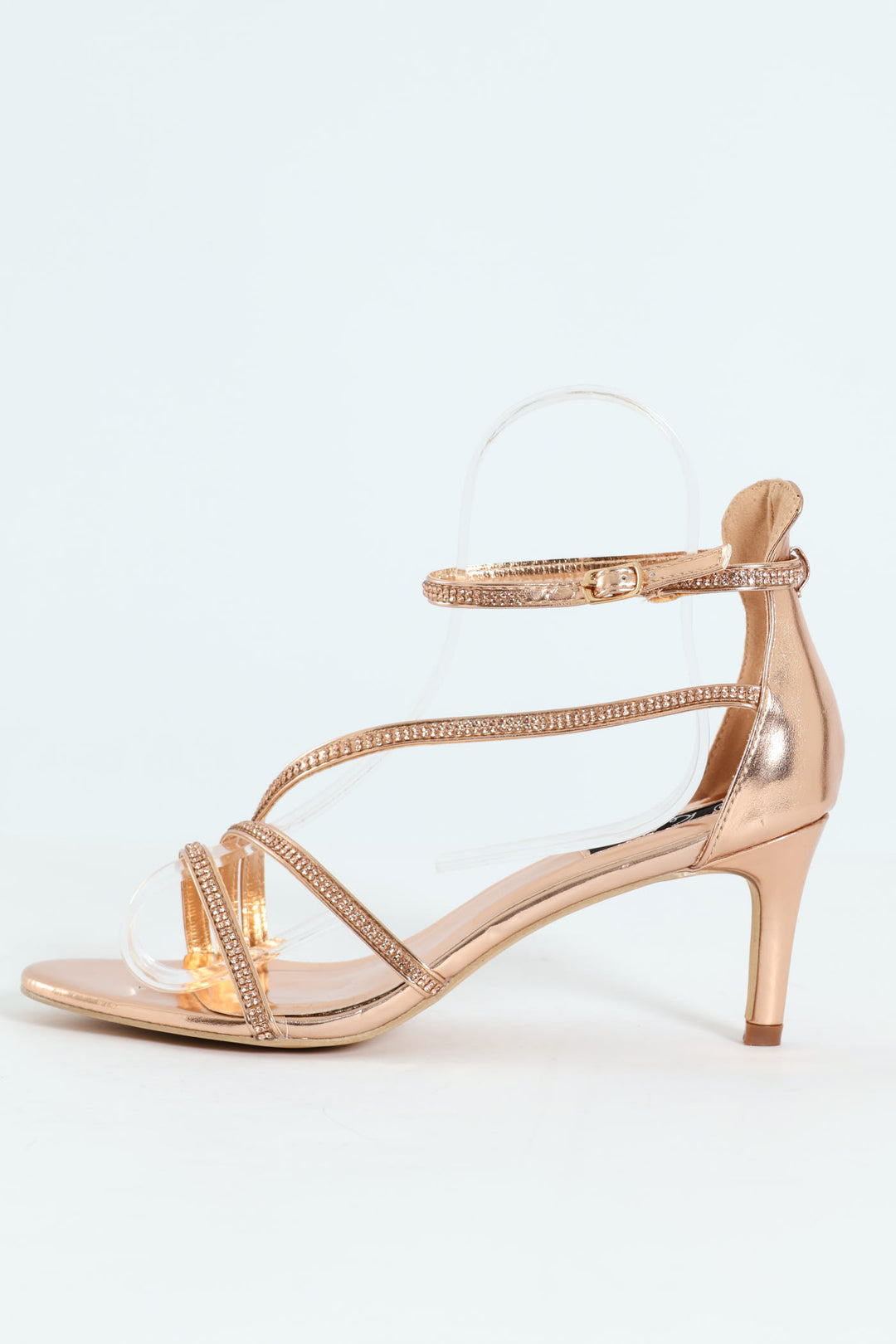 Diamante Multistrap Occasion Heel - Rose Gold