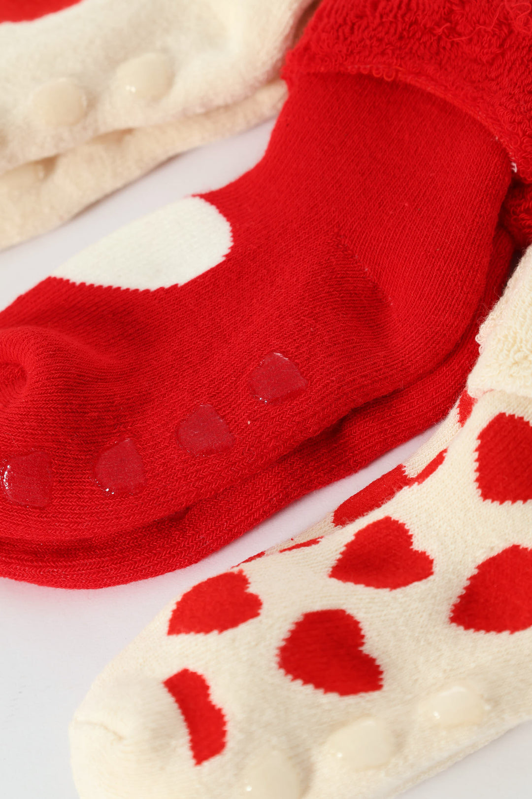 Baby Girls 3 Pack Hearts Towelling Socks - Red