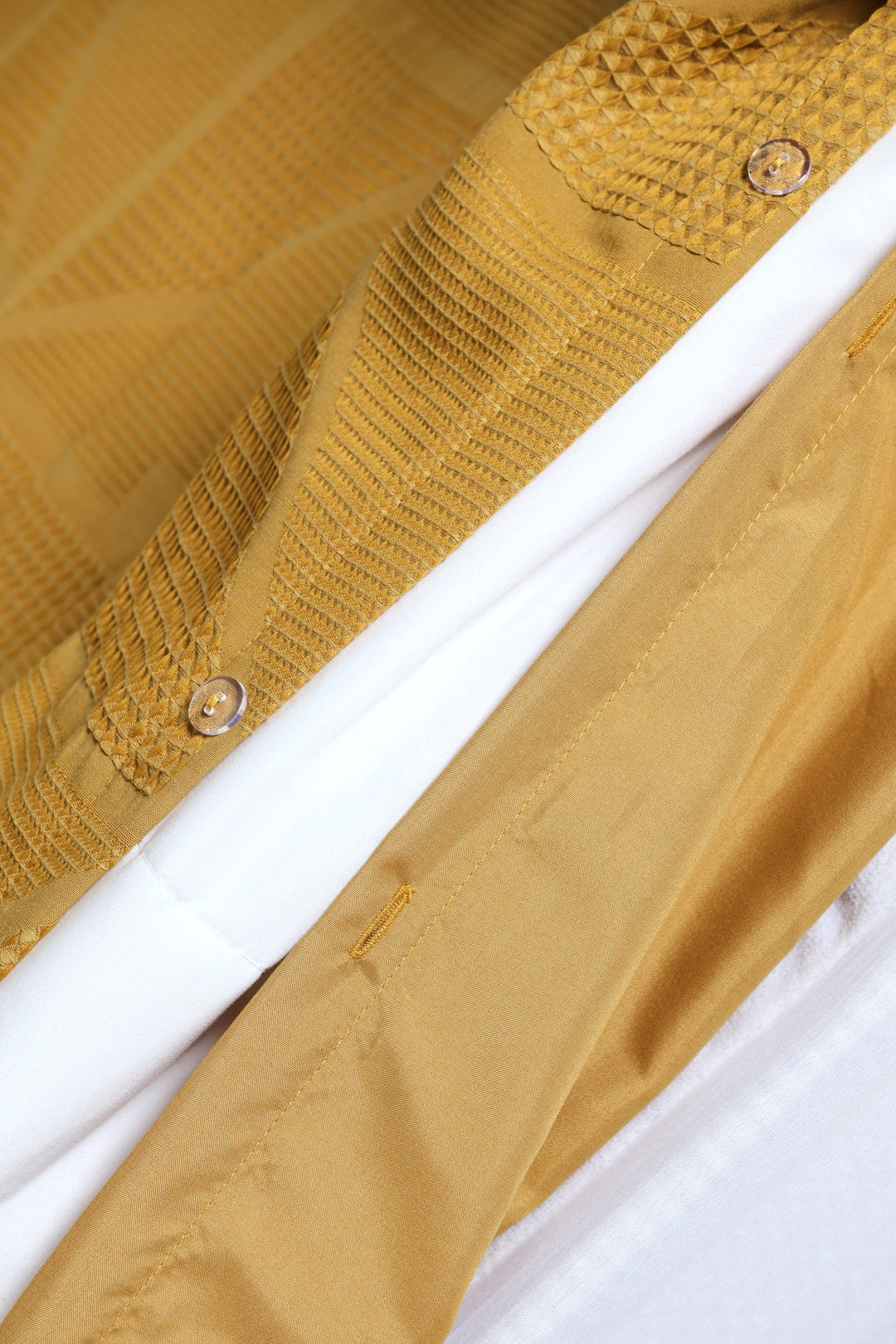 Waffle Square Textured Duvet Cover Set - Ochre