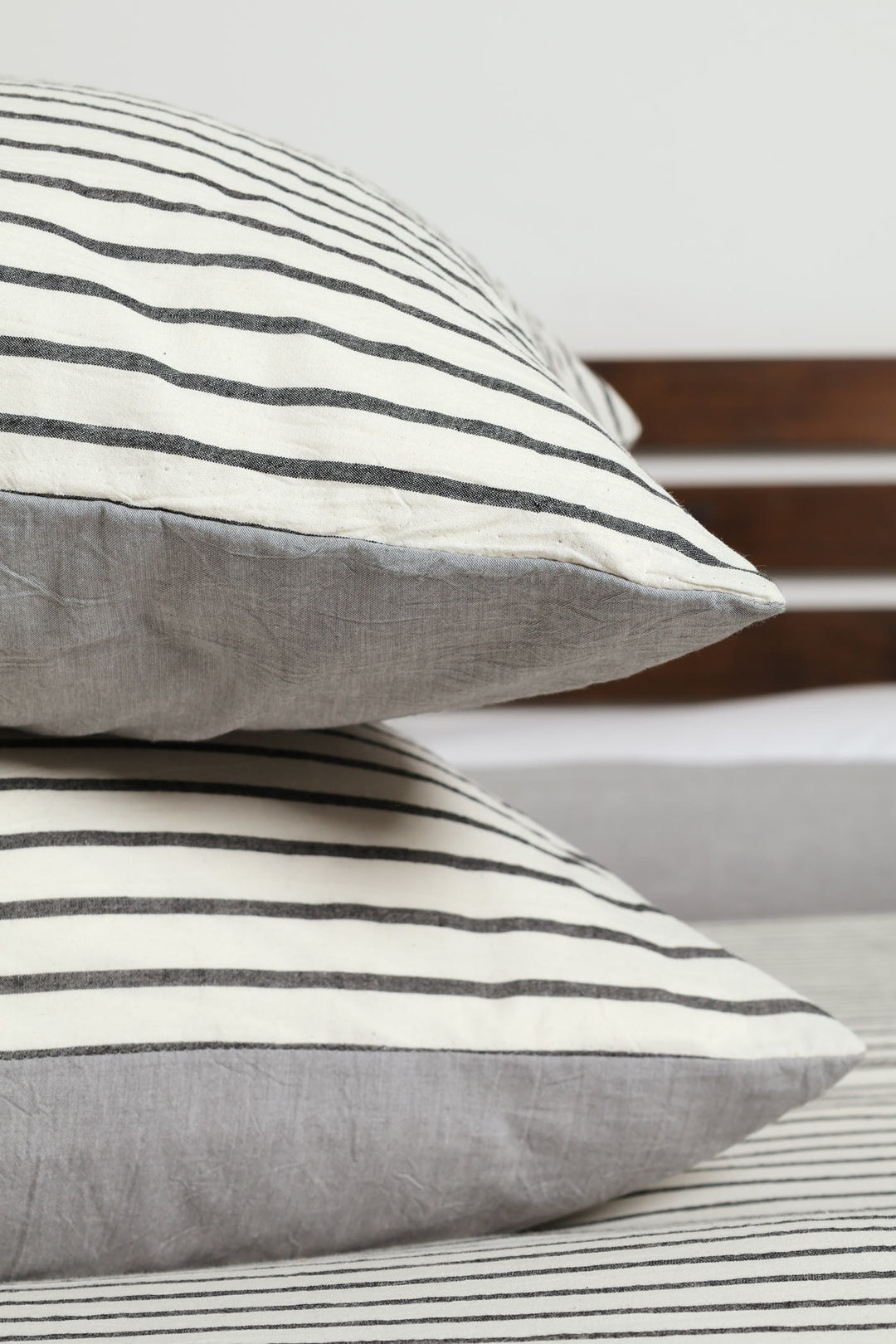 Yarn Dye Stripe Duvet Cover Set - Charcoal