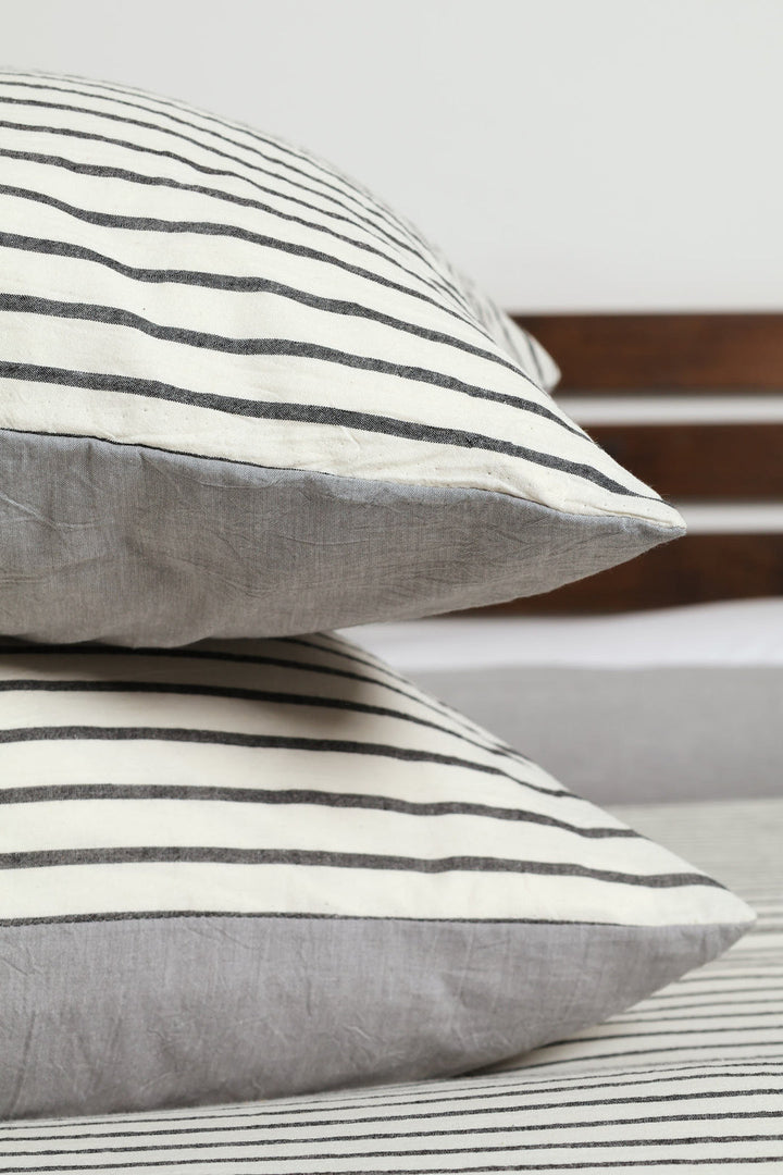 Yarn Dye Stripe Duvet Cover Set - Charcoal