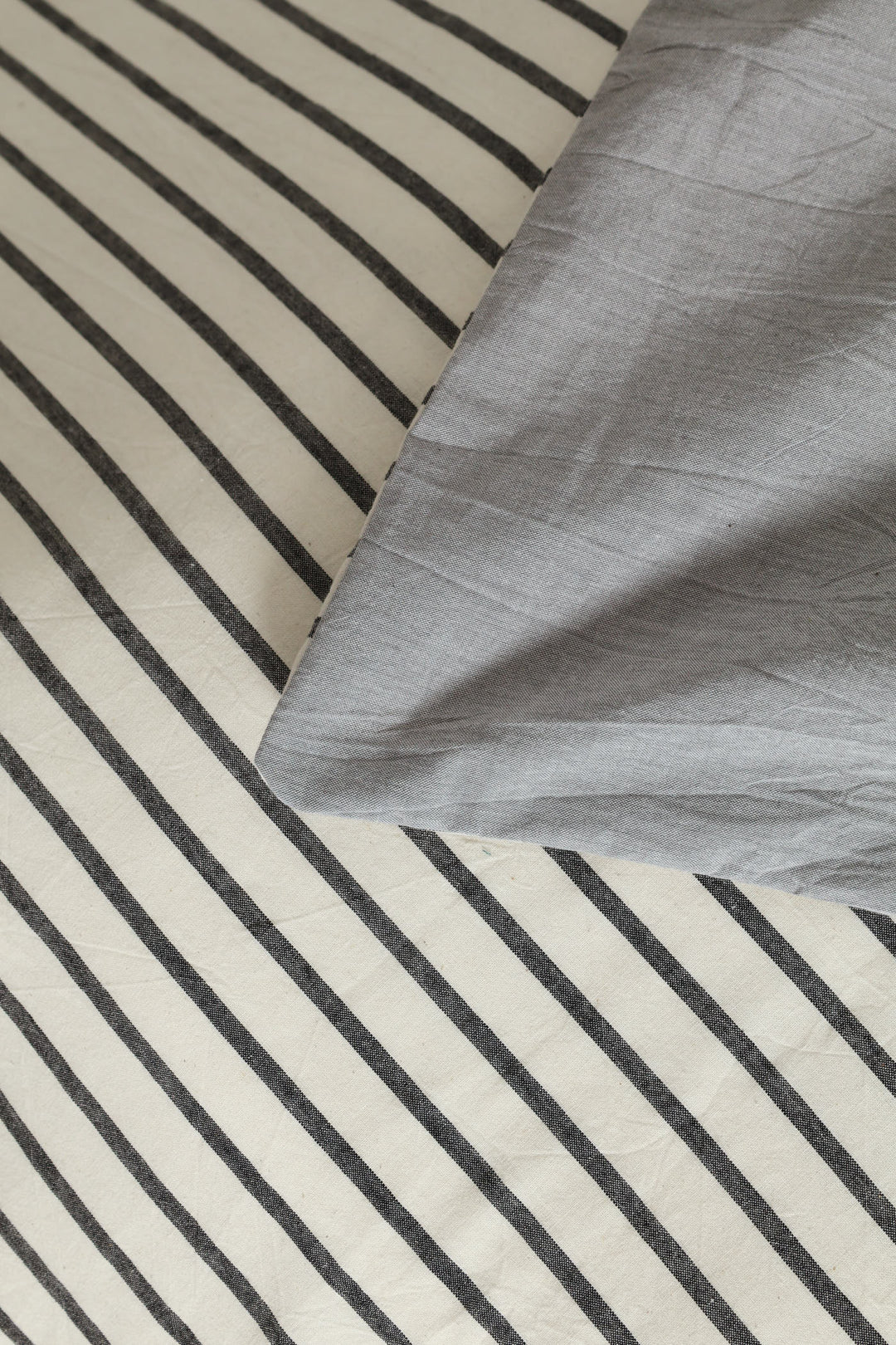 Yarn Dye Stripe Duvet Cover Set - Charcoal