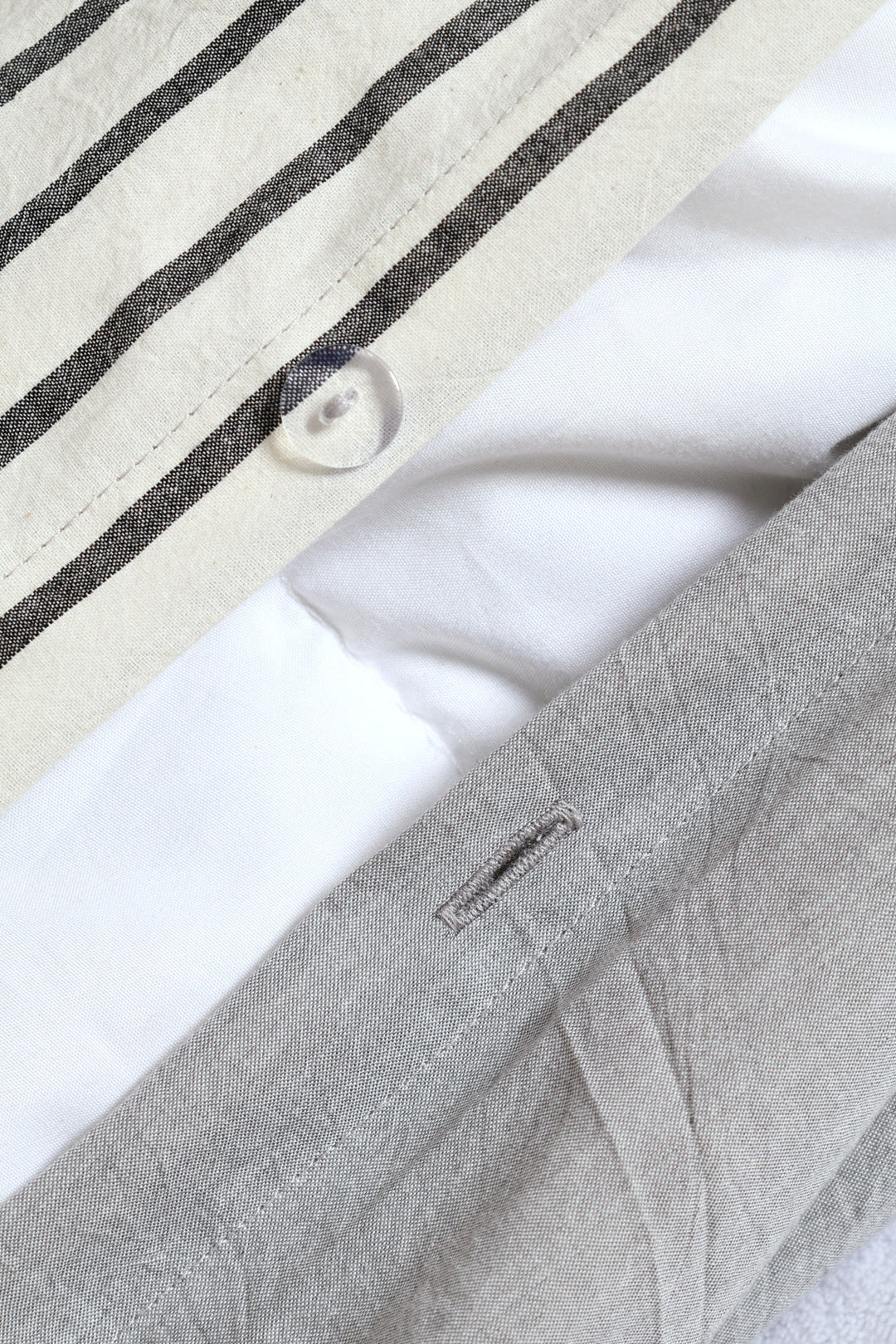 Yarn Dye Stripe Duvet Cover Set - Charcoal