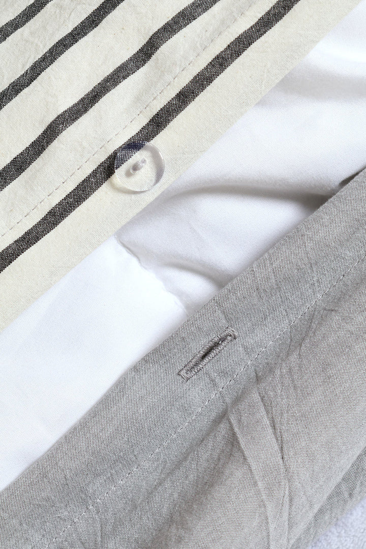 Yarn Dye Stripe Duvet Cover Set - Charcoal