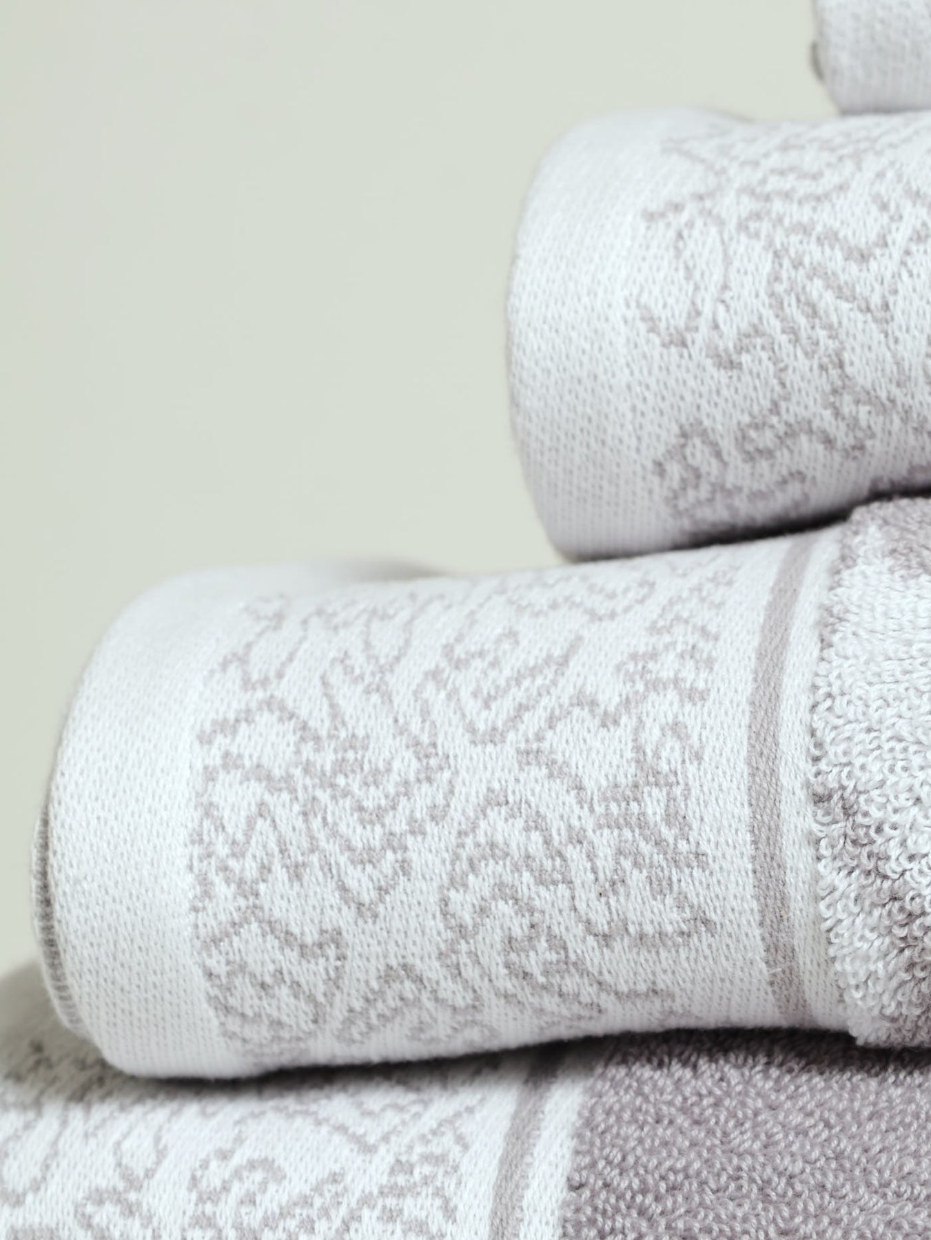 Two Tone Floral Towels Grey Edgars