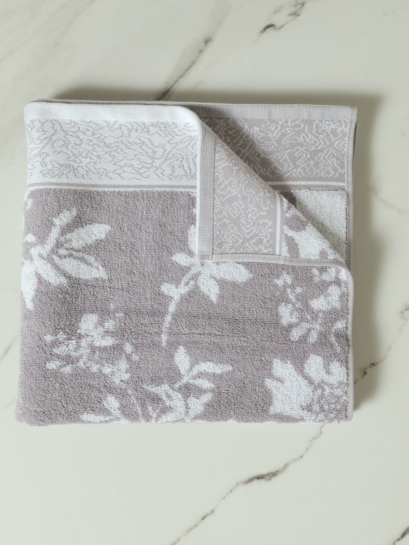 Two Tone Floral Towels Grey Edgars