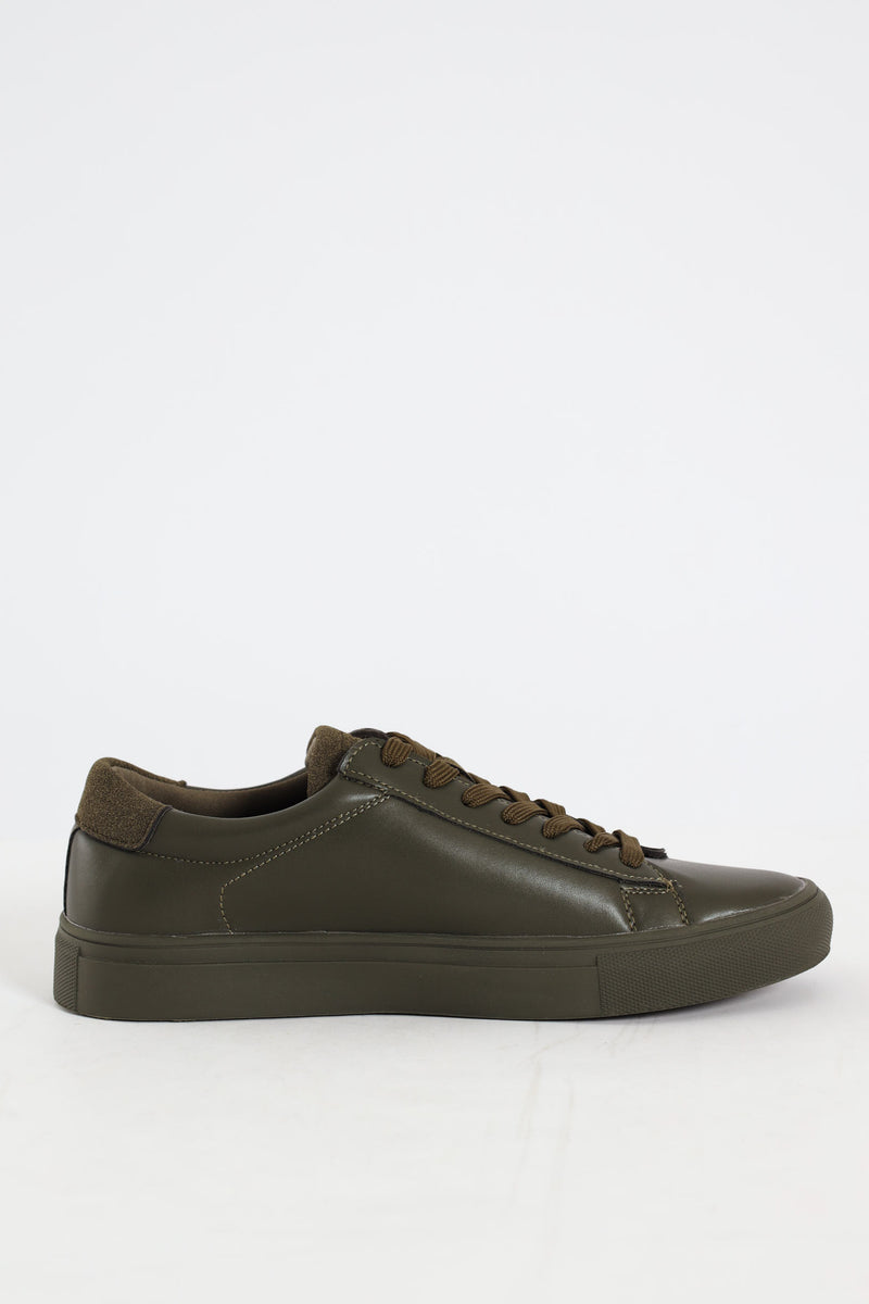 Atlas Plain Lace Up Sneaker - Olive