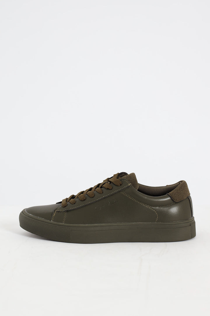 Atlas Plain Lace Up Sneaker - Olive