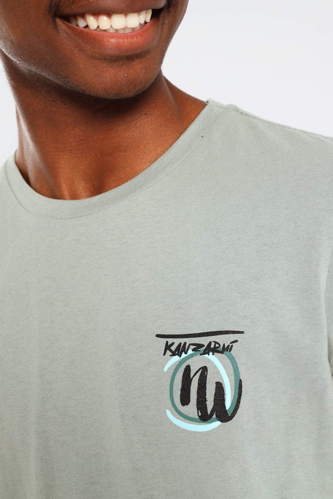 Boys Japanese Dragon Puff Back Printed Tee - Sage