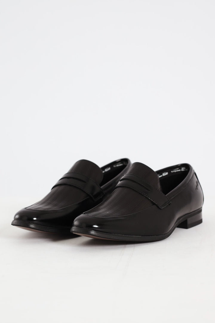 Laser Detail Penny Smart Shoe - Black