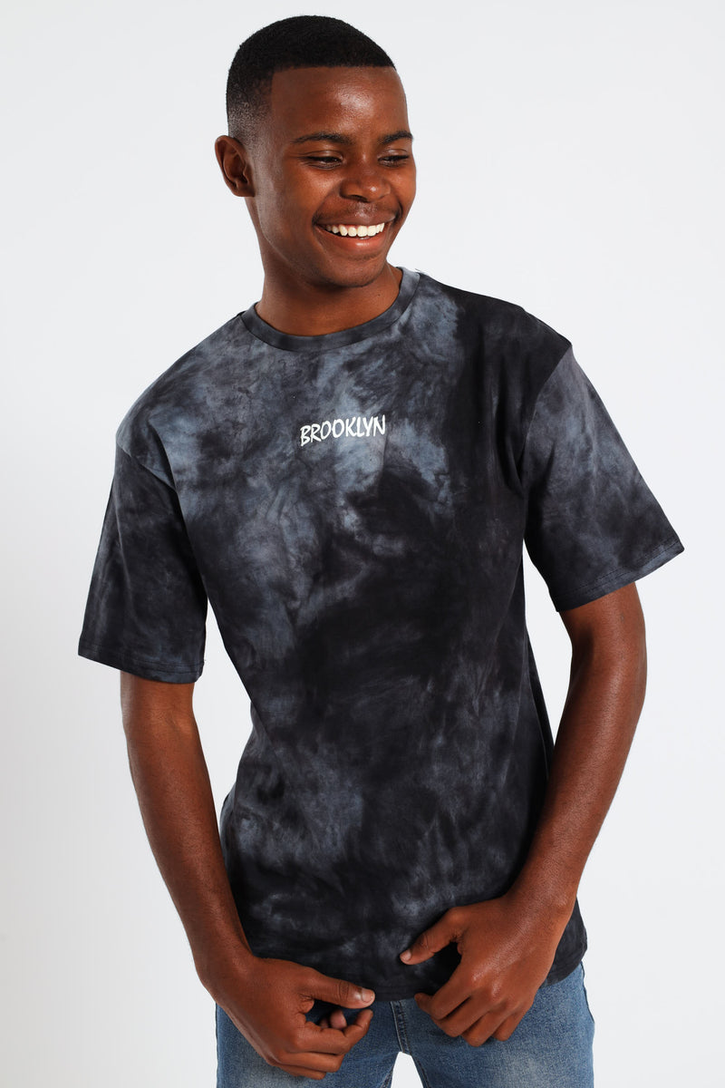 Boys Spectra Dye Oversized Brooklyn T-Shirt - Black