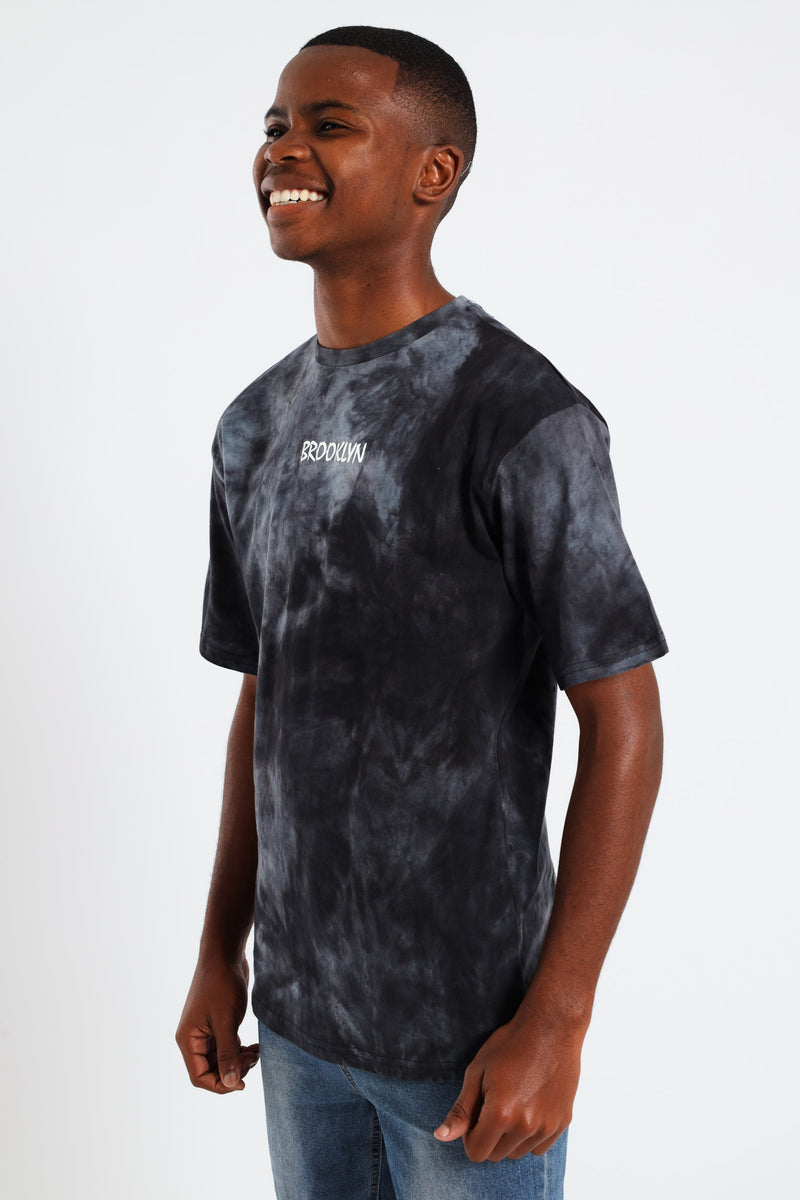 Boys Spectra Dye Oversized Brooklyn T-Shirt - Black