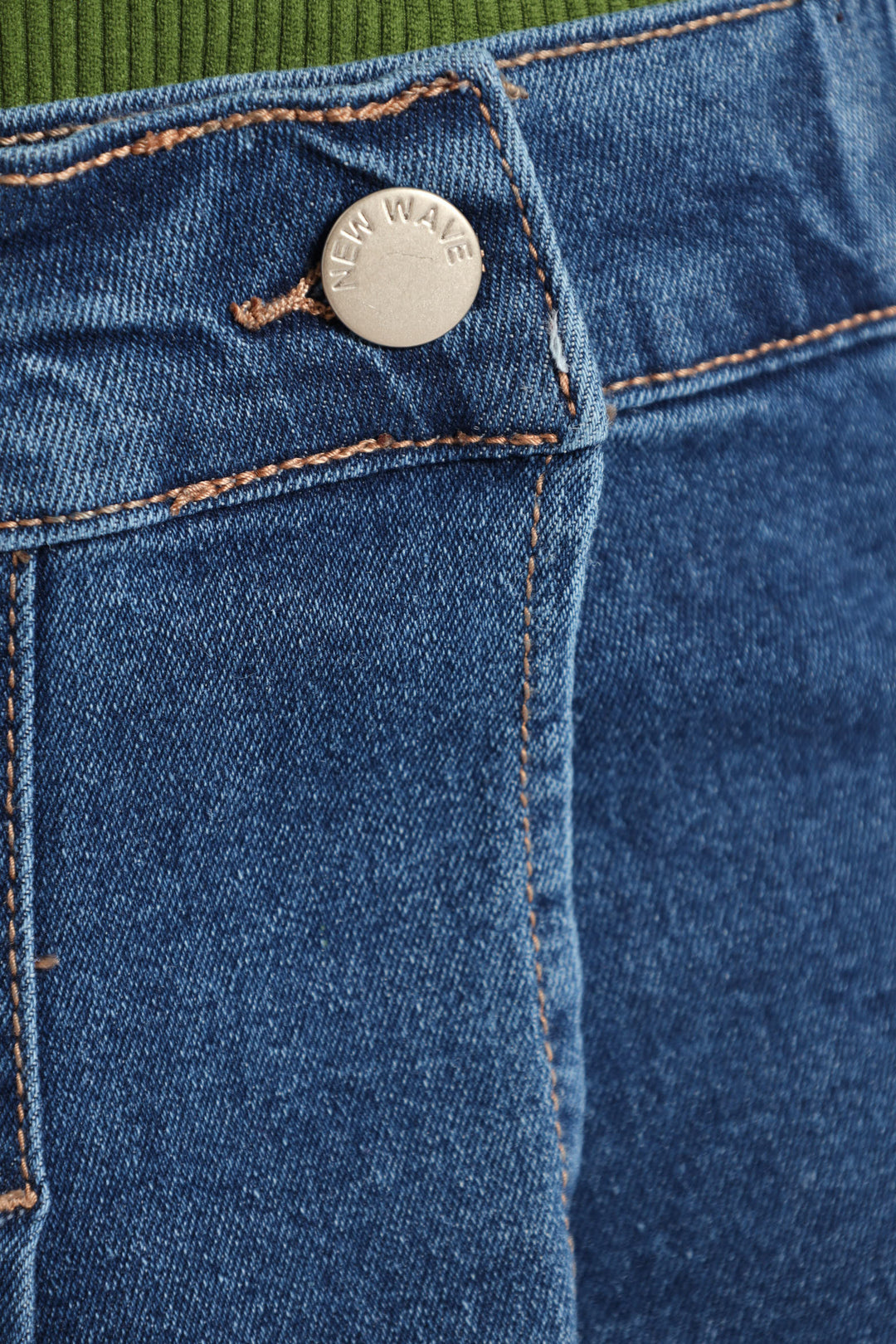 Girls Denim Pleated Skort - Mid Wash