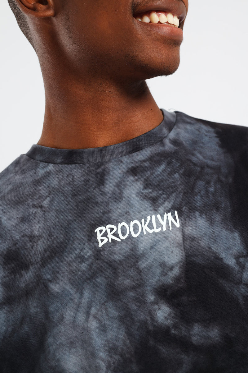 Boys Spectra Dye Oversized Brooklyn T-Shirt - Black