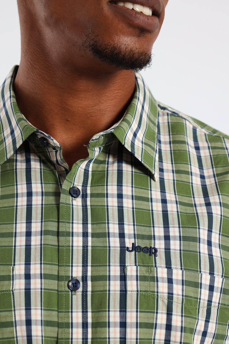 Yarn Dye Check Shirt - Green/Blue