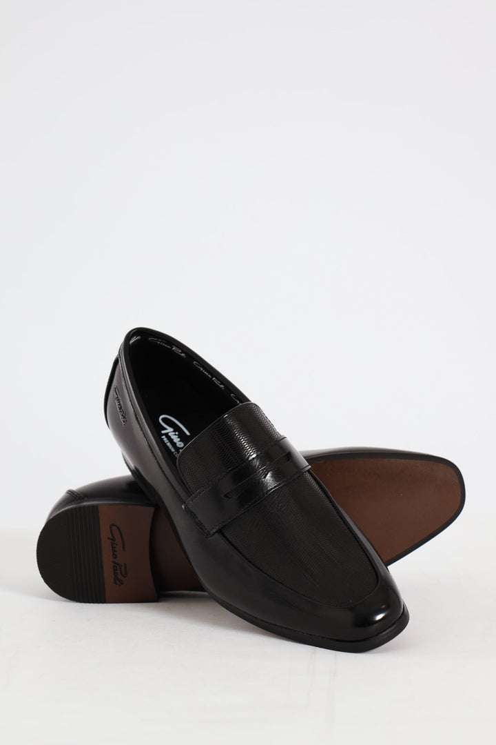 Laser Detail Penny Smart Shoe - Black