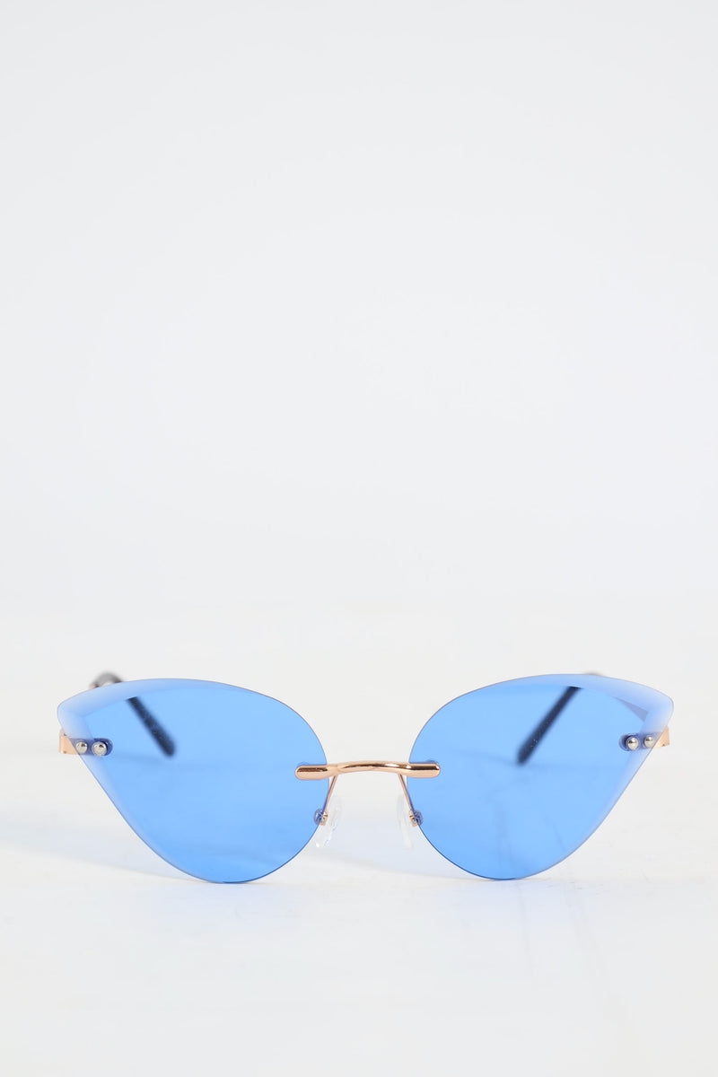Girls Rimless Cateye Sunnies - Blue