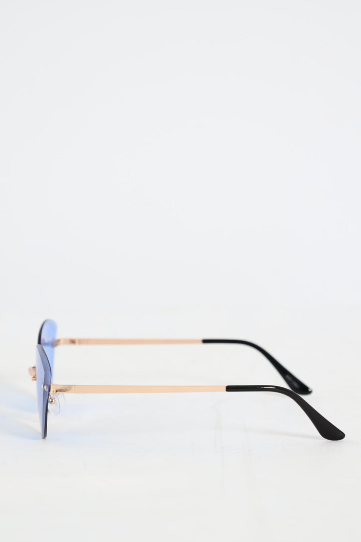 Girls Rimless Cateye Sunnies - Blue