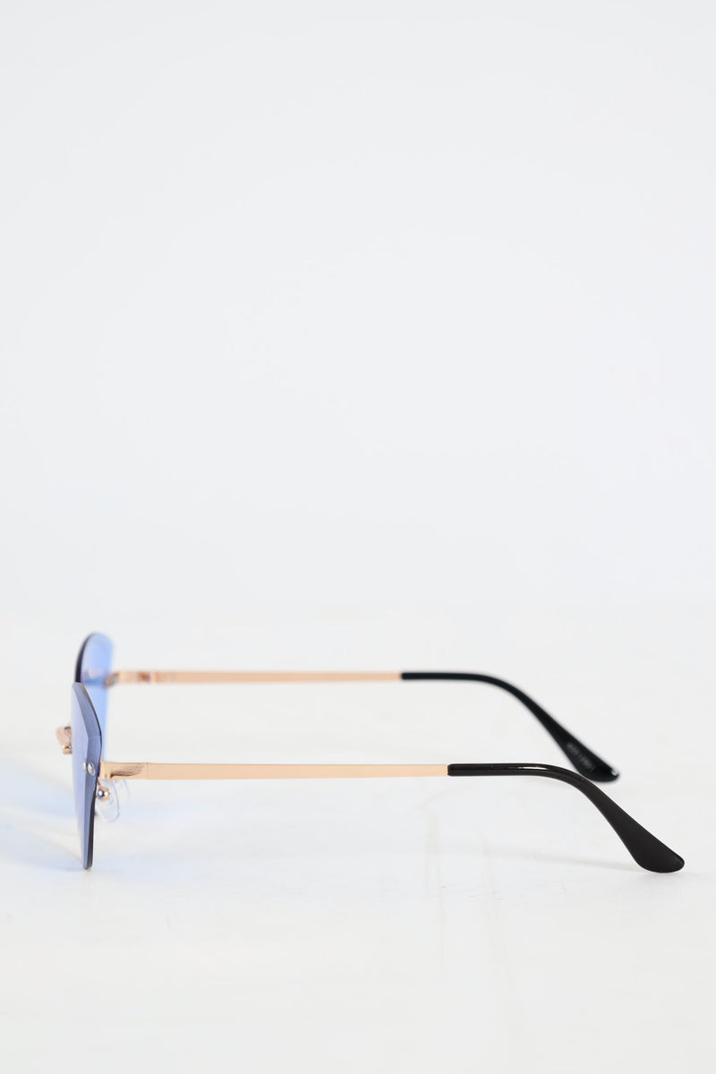 Girls Rimless Cateye Sunnies - Blue