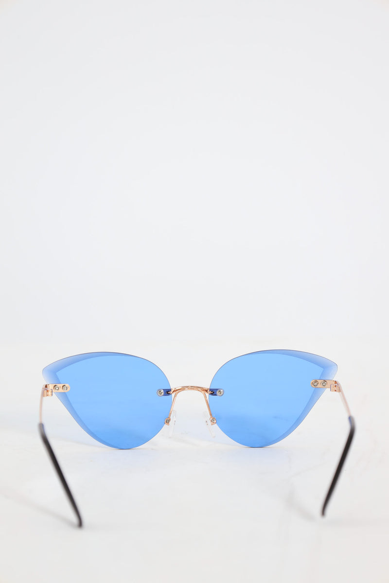 Girls Rimless Cateye Sunnies - Blue