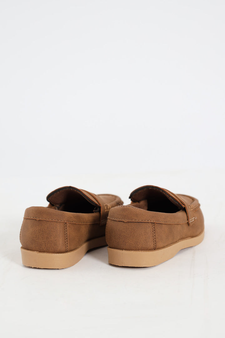 Pre-Boys Moccasin Slip On - Brown