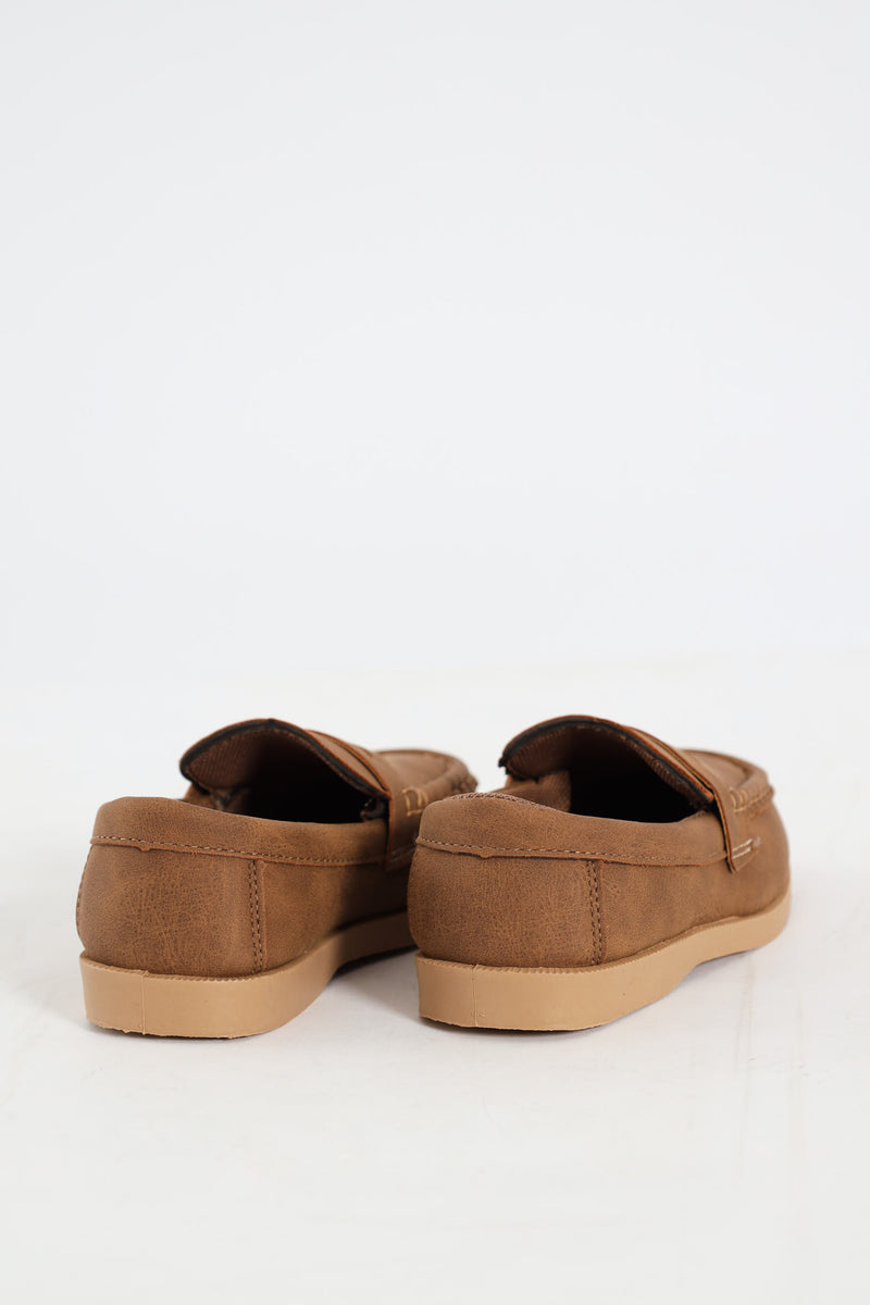 Pre-Boys Moccasin Slip On - Brown
