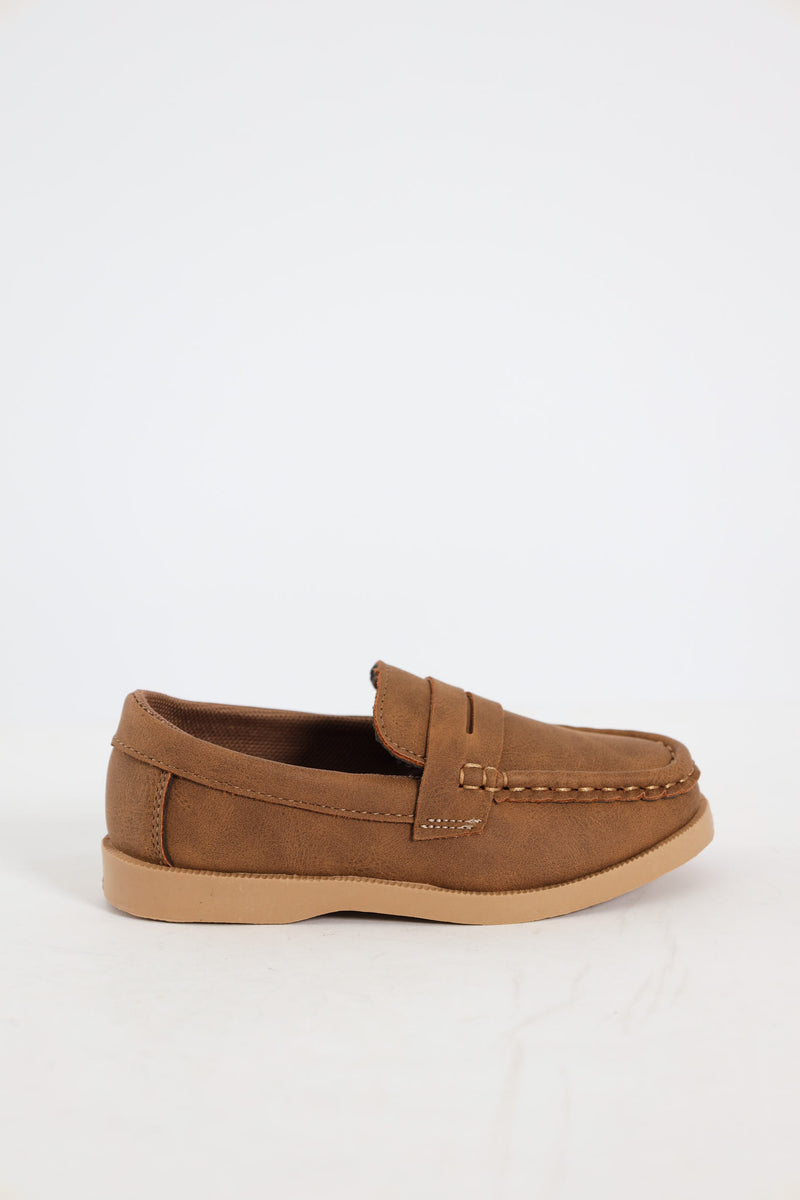 Pre-Boys Moccasin Slip On - Brown