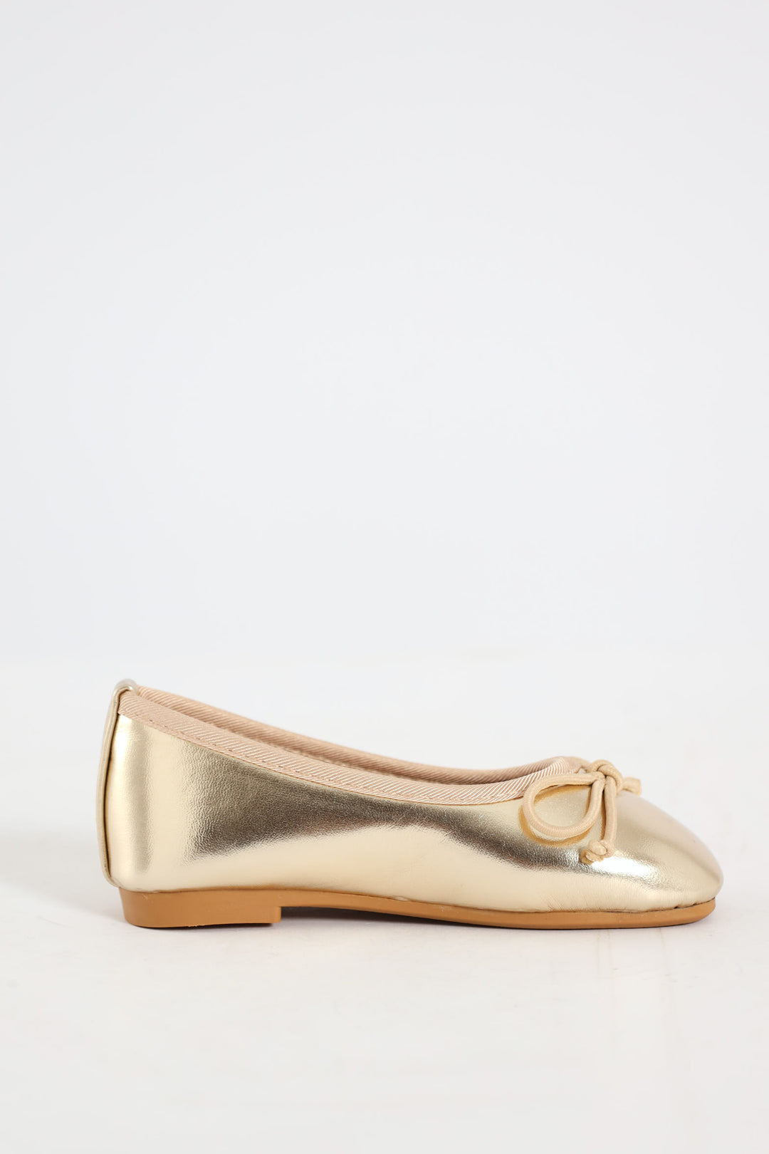 Pre-Girls Gold Square Toe Pump - Gold