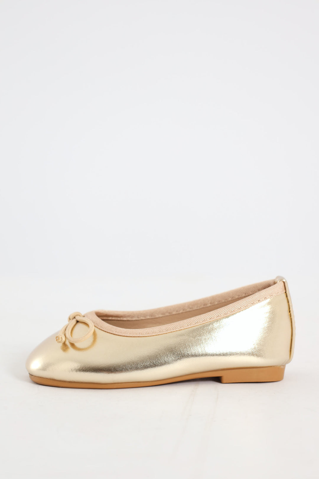 Pre-Girls Gold Square Toe Pump - Gold