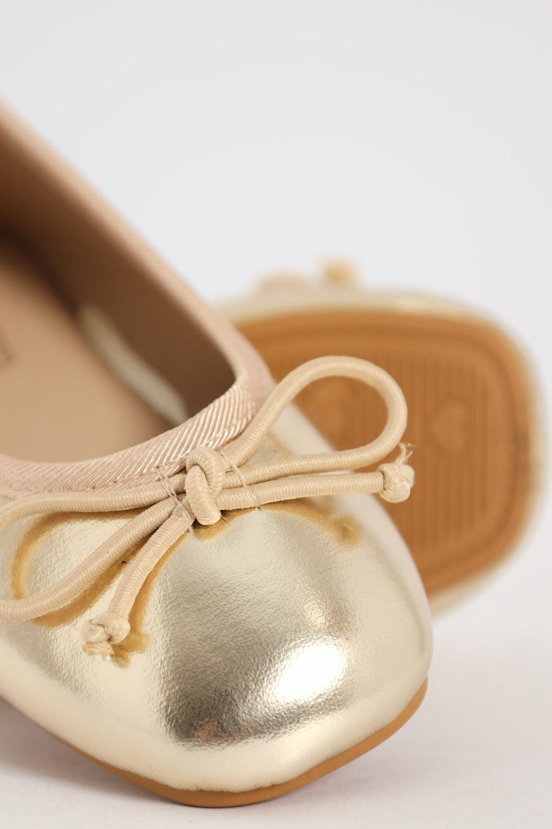 Pre-Girls Gold Square Toe Pump - Gold