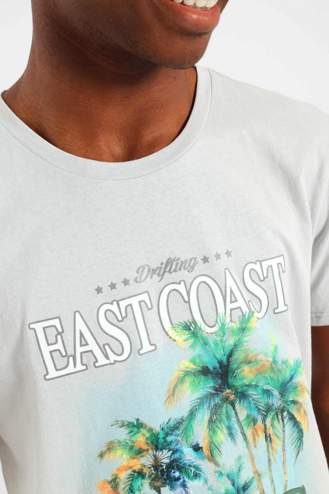 Boys Racing Car Printed Tee - Ice Grey