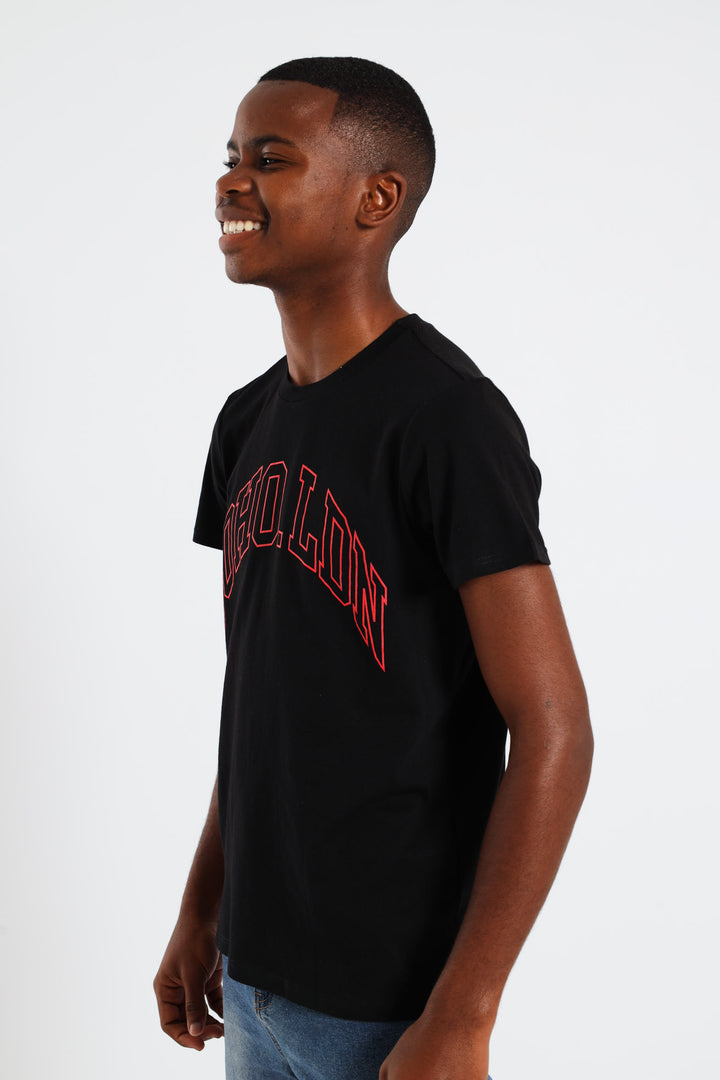 Boys Soho London Print Tee - Black