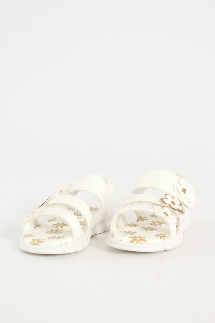 Pre-Girls Multi Strap Comfort Sandal - White