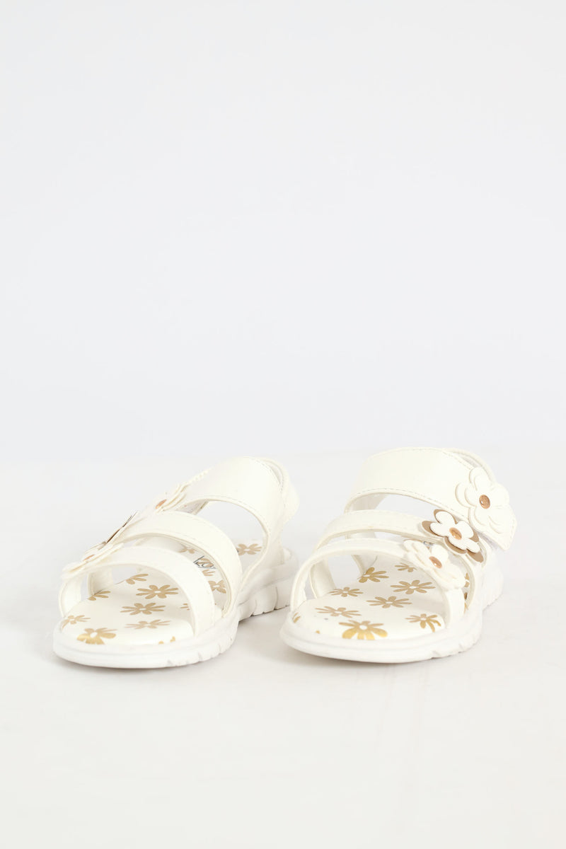 Pre-Girls Multi Strap Comfort Sandal - White