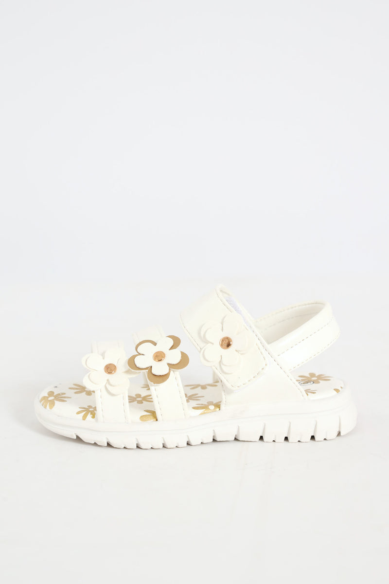 Pre-Girls Multi Strap Comfort Sandal - White