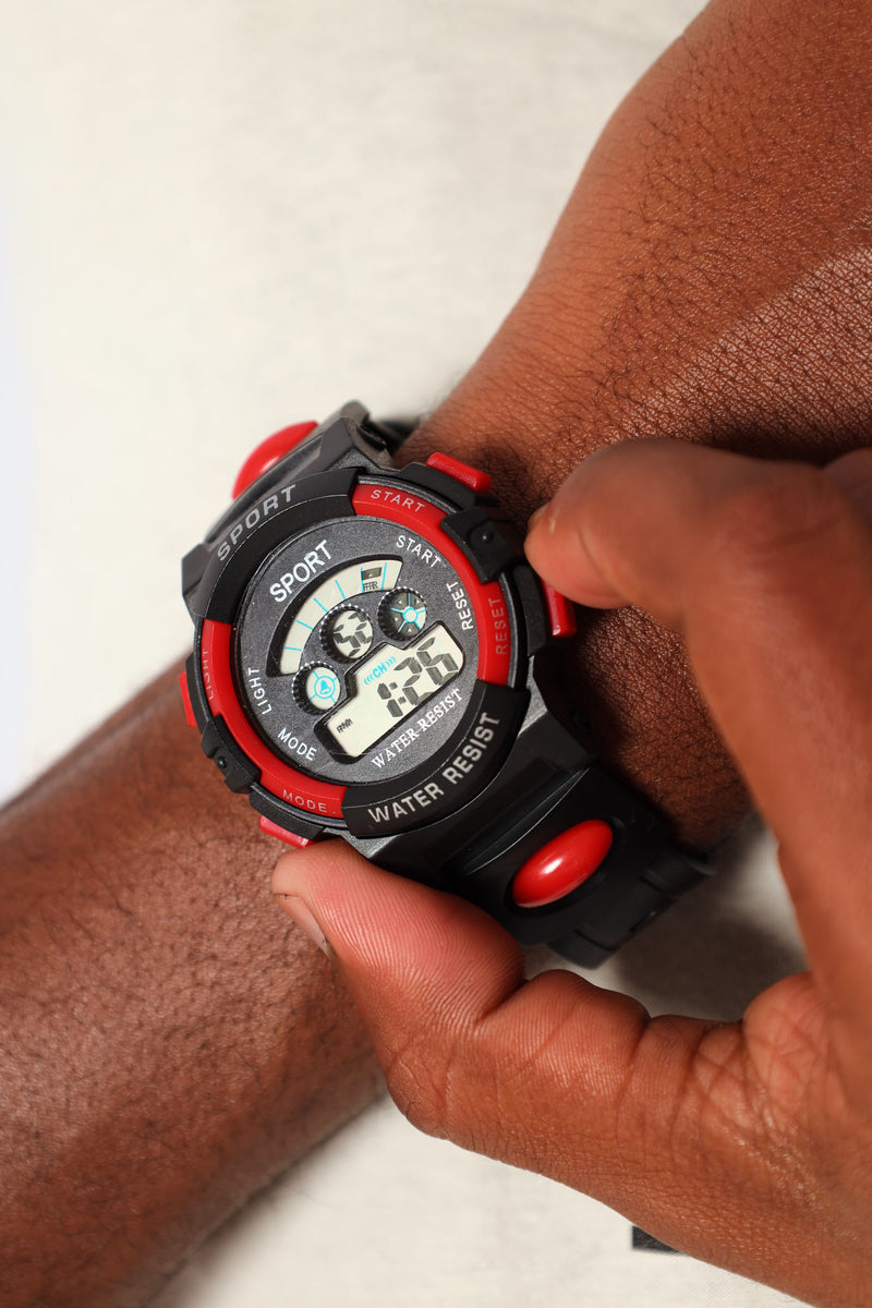 Pre-Boys Digital Shock Watch - Black/Red