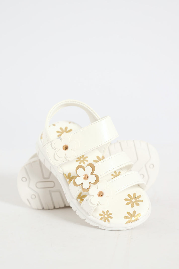Pre-Girls Multi Strap Comfort Sandal - White