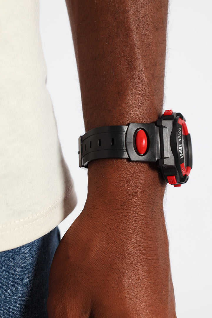 Pre-Boys Digital Shock Watch - Black/Red